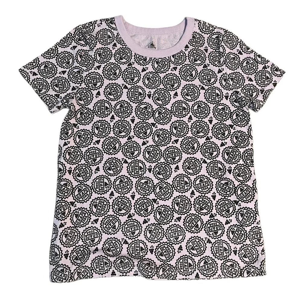 DISNEY UP Grape Soda Cap Lavender & Black Graphic Tee Woman’s Size Small - Picture 2 of 5